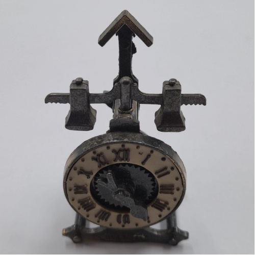 Antique Metal Desk Clock Pencil Sharpener Vintage Office Collectible Decor