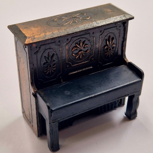 Antique Metal Piano Pencil Sharpener Vintage Miniature Desktop Collectible Music Decor