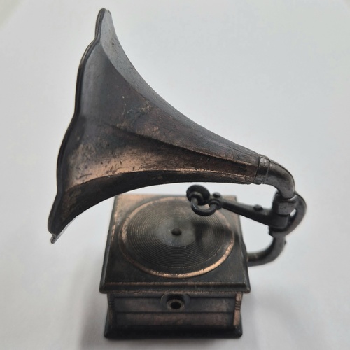 Antique Metal Gramophone Pencil Sharpener Vintage Desk Collectible Retro Office Decor