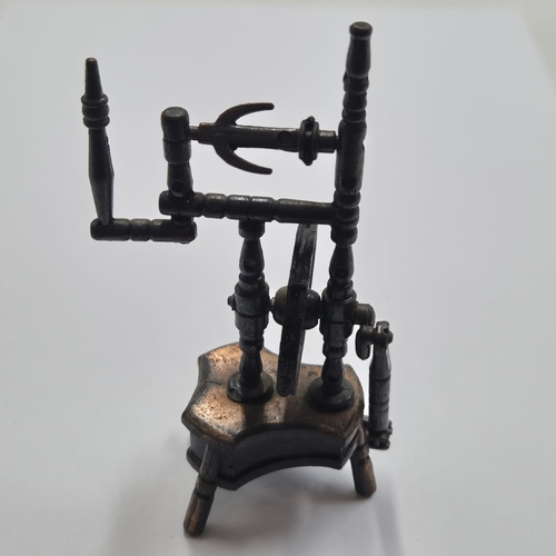 Antique Metal Spinning Wheel Pencil Sharpener Vintage Collectible Desktop Decor