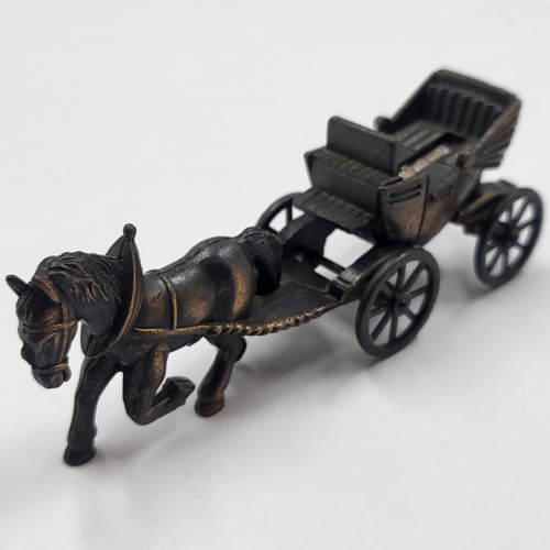 Antique Style Metal Pencil Sharpener Horse Drawn Carriage Vintage Desk Collectible