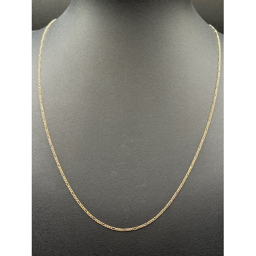 Unisex 9ct Yellow Gold Figaro Link Necklace