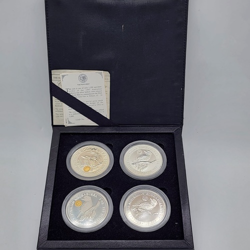 Perth Mint Australian Kookaburra Privy Marked 2oz Silver Coin Set 1994-1995