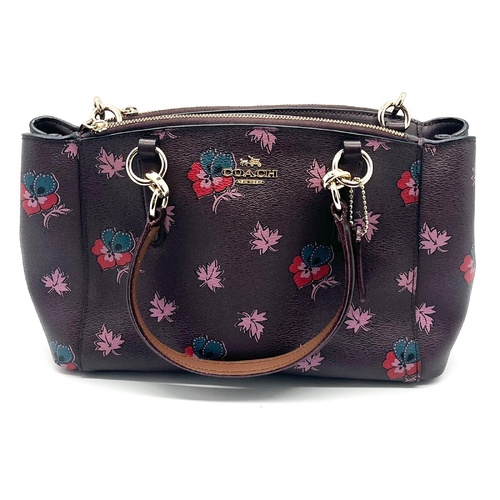 Coach F11932 Mini Christie Carryall In Wildflower Print Coated Canvas Satchel