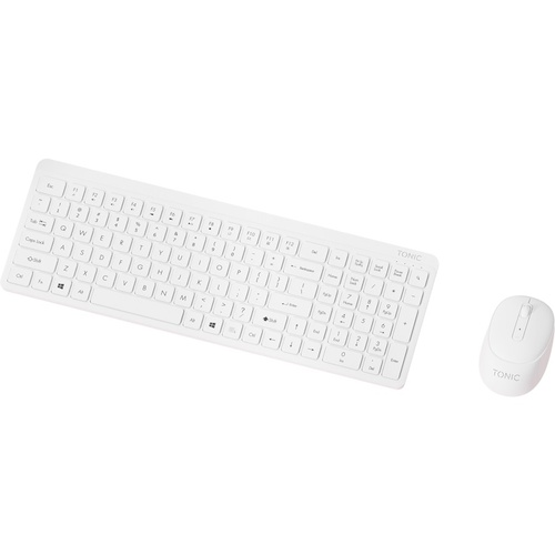 Tonic Silent Wireless Keyboard and Mouse Combo White USB 2.4GHz