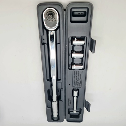 1/2 Inch Drive Adjustable Torque Wrench Set with Sockets and Case