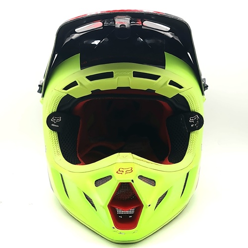Fox Racing Neon V4 Motocross Riding Helmet with Spare Visor