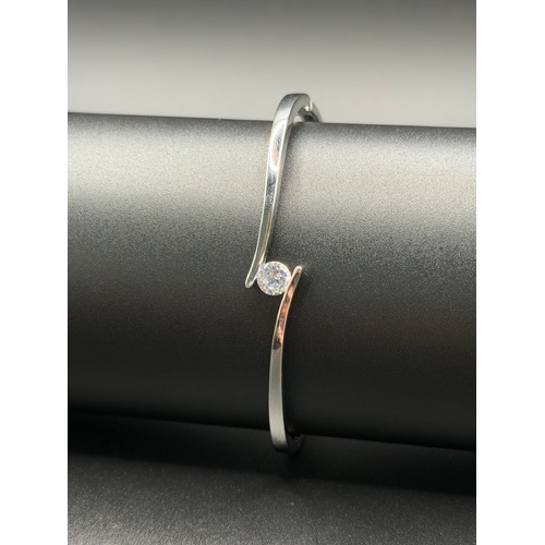 Ladies 925 Sterling Silver Cubic Zirconia Bangle
