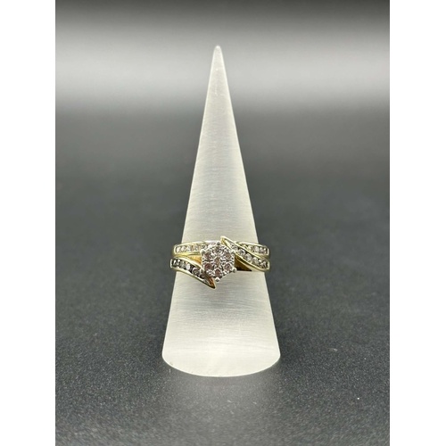 Ladies 9ct Yellow Gold Diamond Bridal Ring Set Ring