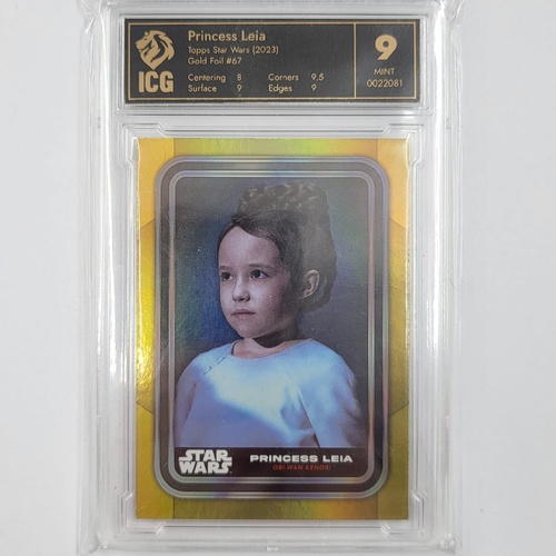 2023 Topps Star Wars Princess Leia Gold Foil #67 ICG 9 Mint Card