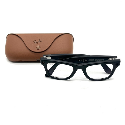 Ray-Ban Meta RW4008 Wayfarer Smart AI Glasses Matte Black Clear Lenses