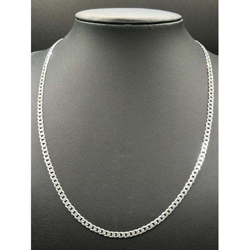 Unisex 925 Sterling Silver Curb Link Necklace
