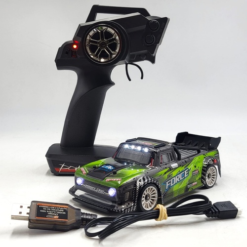 1/28 RC Drift Racing Car Green Black Remote USB Charger 