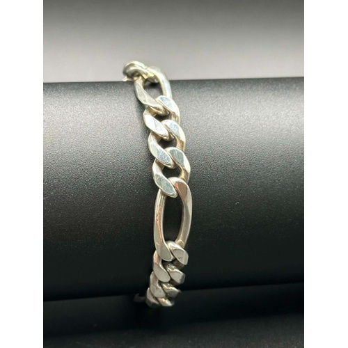 Unisex 925 Sterling Silver Figaro Link Bracelet