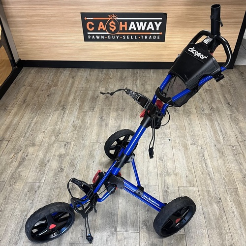 Clicgear Model 3.5+ Blue Foldable 3 Wheel Golf Push Cart Buggy