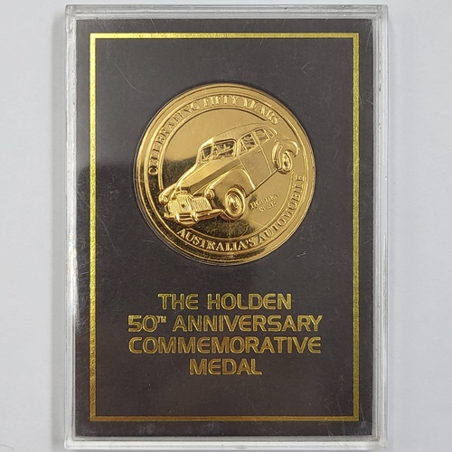 Franklin Mint Holden 50th Anniversary Commemorative Medal Slabbed Gold Gilded