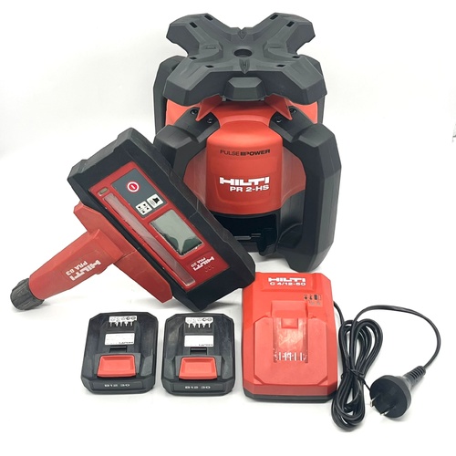 Hilti PR 2‑HS A12 Red Beam Outdoor Rotating Laser Level Kit with Case
