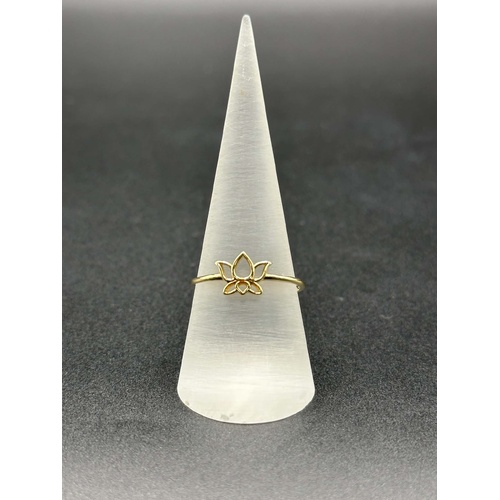 Ladies 9ct Yellow Gold Lotus Flower Ring
