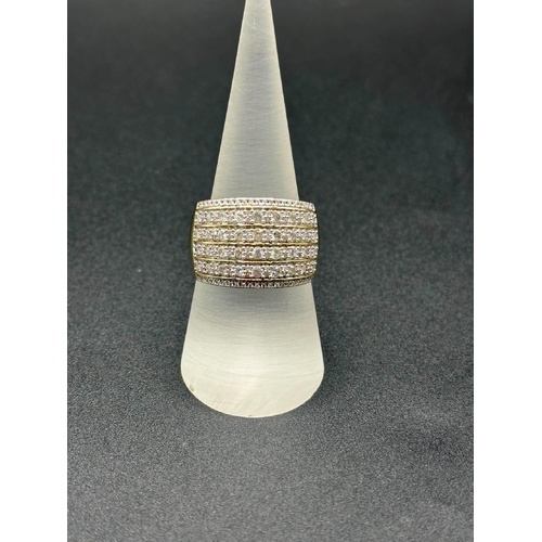 Ladies 9ct Yellow Gold Diamond Cluster Ring