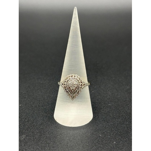 Ladies 9ct Yellow Gold Diamond Cluster Ring