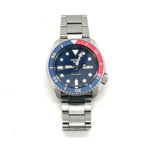 Seiko 5 Sports Mens Automatic Watch 4R36-07G0 Blue Dial Stainless Steel