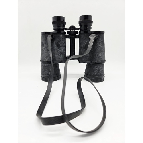 Birnie 10x50 Vintage Binoculars Coated Lenses 5° Field Black with Brown Case