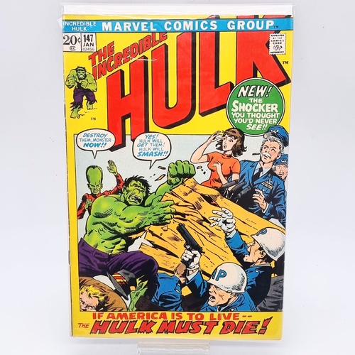 Incredible Hulk #147 Marvel Comics Jan 1972 20c Cover Bronze Age Vintage
