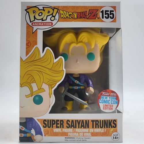 Funko Pop Dragon Ball Z Super Saiyan Trunks #155 NYCC 2016 Exclusive Vinyl Figure