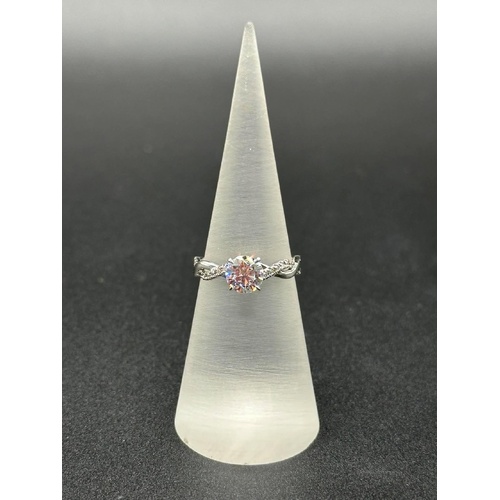 Ladies 10ct White Gold Cubic Zirconia Ring