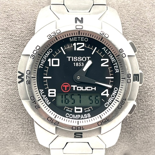 Tissot T-Touch Titanium Watch T33.7.798.51 Swiss Smartwatch Box Papers