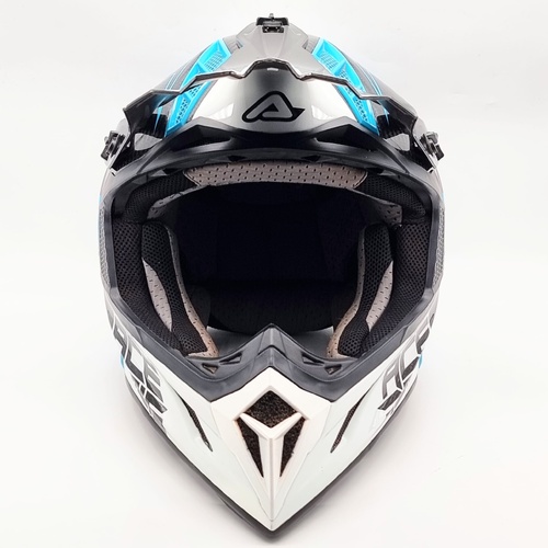 Acerbis Steel Carbon Motocross Helmet Blue White Offroad Dirt Bike XL