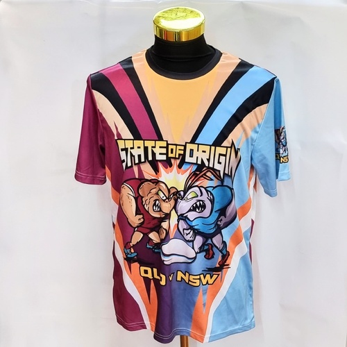 State of Origin Rugby League Jersey Size L QLD NSW Graphic Shirt
