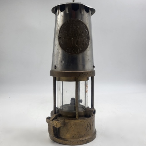 Eccles GR6 Vintage Miners Safety Lamp British Protector Brass Mining