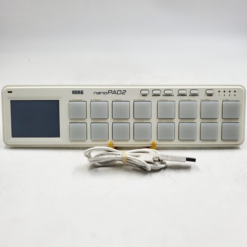 Korg nanoPAD2 Slimline USB MIDI Pad Controller White 16 Pad MIDI Controller