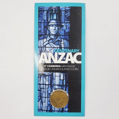 Royal Australian Mint 2015 ANZAC $1 C Mintmark Uncirculated Coin