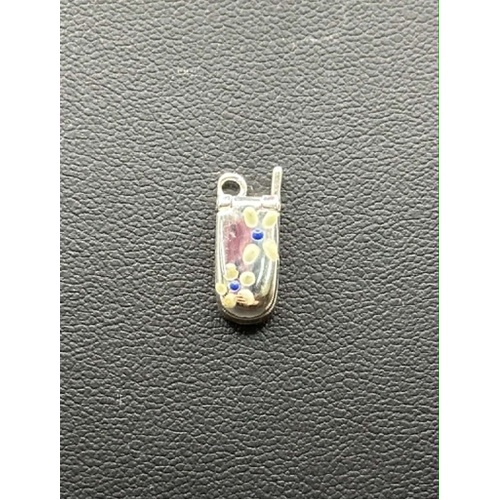 Ladies 925 Sterling Silver Flip Cell Phone Charm 