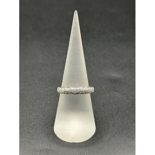 Ladies 18ct White Gold Diamond Cluster Dome Ring