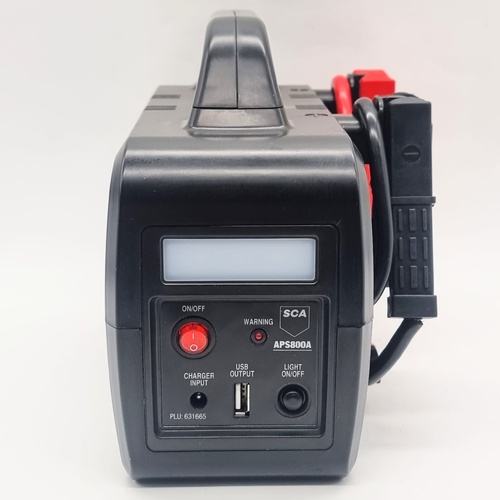 SCA APS800A 12V 800A Compact Jump Starter for 4-Cylinder Petrol Engines Up to 2L