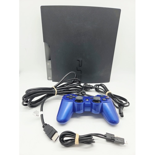 Sony PlayStation 3 PS3 Slim 120GB Black Console CECH-2102A with Controller 