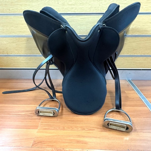 Thorowgood Maxam 16 Inch All Purpose Saddle Black Synthetic Equestrian