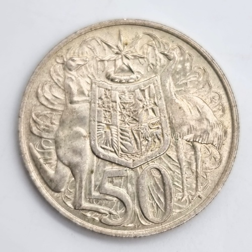 1966 Australia Round 50 Cent Coin Royal Australian Mint 80% Silver