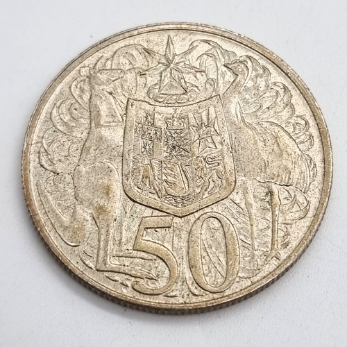 1966 Australia Round 50 Cent Coin Royal Australian Mint 80% Silver