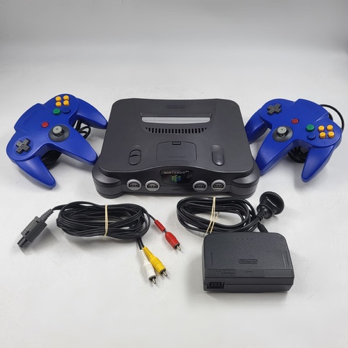 Nintendo 64 Charcoal Gray PAL NUS-001(EUR) Console 2 Controllers Jumper Pak