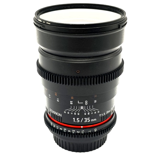 Rokinon 35mm T1.5 Cine AS UMC Lens Manual Focus DSLR Camera Lens for Canon EF