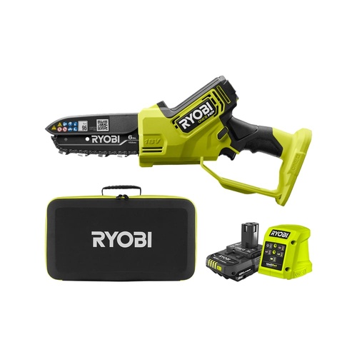 NEW RYOBI R18XPCS12 ONE+ HP 18V Brushless Pruning Saw Kit 2.0Ah Battery Charger Case