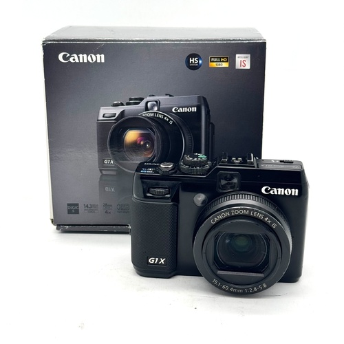 Canon PowerShot G1 X Digital Camera Black Boxed Bundle with Charger and Leads