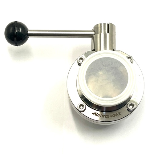 2" SS304 Stainless Steel 3 Position Pull Handle Butterfly Valve Tri Clamp Sanitary 64 Gauge