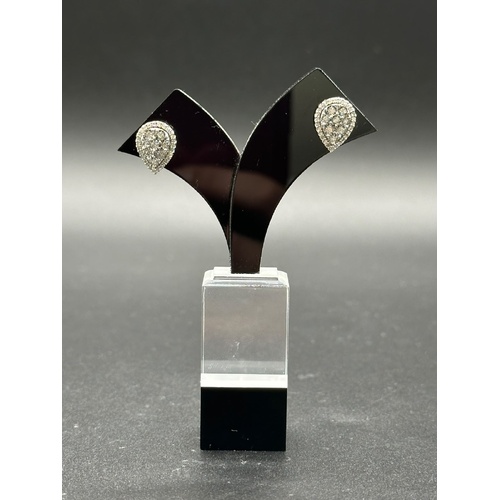 Ladies 9ct Yellow Gold Diamond Cluster Stud Earrings