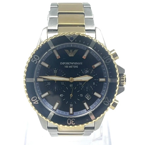 Emporio Armani AR11362 Diver Chronograph Blue Dial Two-Tone Men's Watch 