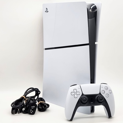 Sony PlayStation 5 Slim Digital Console CFI-2002 White with Controller and Leads